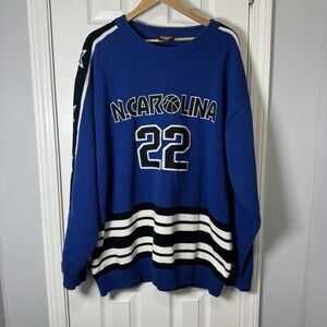 North Carolina blue black heavyweight acrylic basketball sweater star 3XL Diss